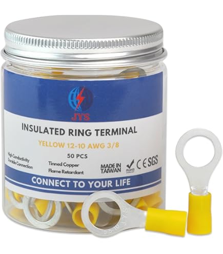 Amazon.com: Ring Terminal Vinyl Insulated #6 Blue 16-14 Gauge